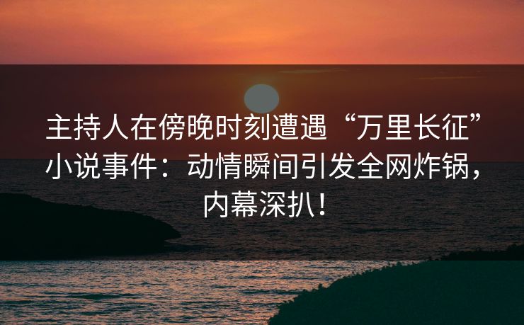 主持人在傍晚时刻遭遇“万里长征”小说事件：动情瞬间引发全网炸锅，内幕深扒！