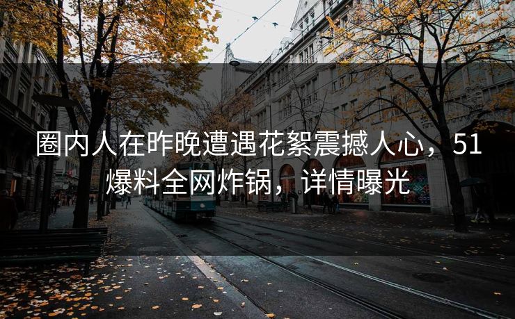 圈内人在昨晚遭遇花絮震撼人心，51爆料全网炸锅，详情曝光