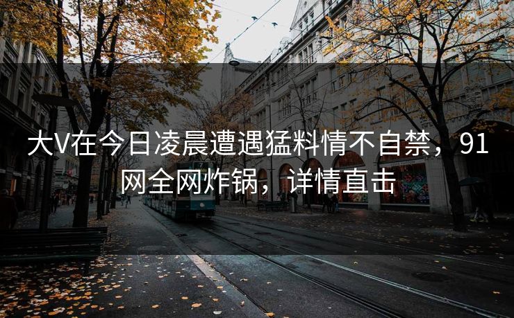 大V在今日凌晨遭遇猛料情不自禁，91网全网炸锅，详情直击